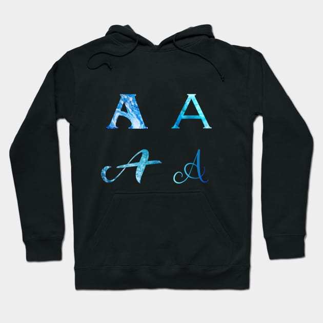 Hydro Flask stickers - letter A monogram (ocean waves + watercolor) | Sticker pack set Hoodie by Vane22april